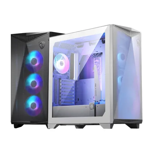 MSI MPG GUNGNIR 300R AIRFLOW Mid-Tower Gaming PC Case White | E-ATX, USB-C, Tempered Glass, 4x ARGB Fans, Tool-Free Design