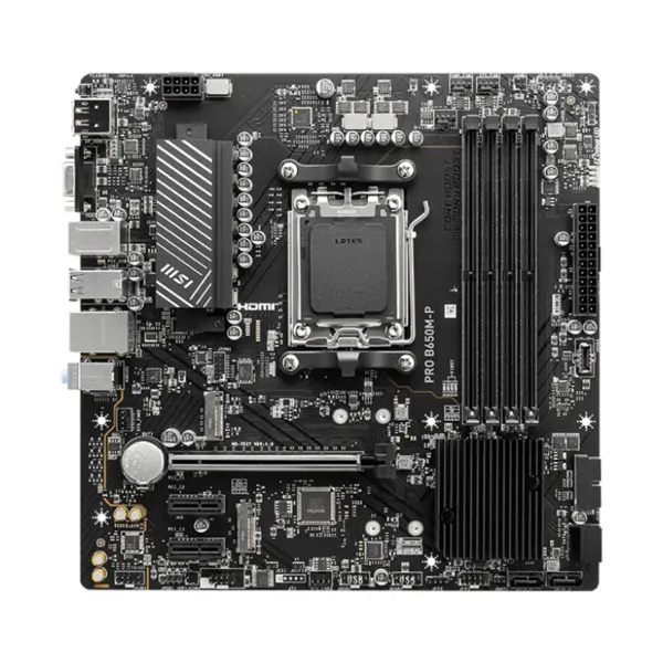 MSI PRO B650M-P DDR5 Micro-ATX Motherboard – AM5 Socket | B650 Chipset | DDR5-7200+ (OC) | 2.5G LAN