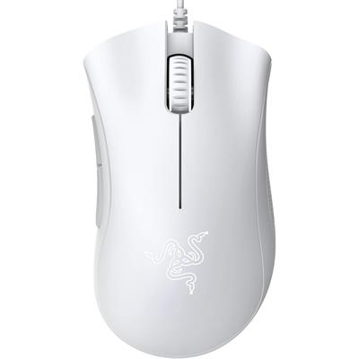 Razer DeathAdder Essential Gaming Mouse: 6400 DPI Optical Sensor - 5 Programmable Buttons - Mechanical Switches - Rubber Side Grips - Mercury White