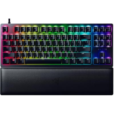 Razer Huntsman V2 TKL Tenkeyless Gaming Keyboard: Fast Clicky Optical Switches w/Quick Keystrokes & 8000Hz Polling Rate - Detachable Type-C Cable - Doubleshot PBT Keycaps - Ergonomic Wrist Rest