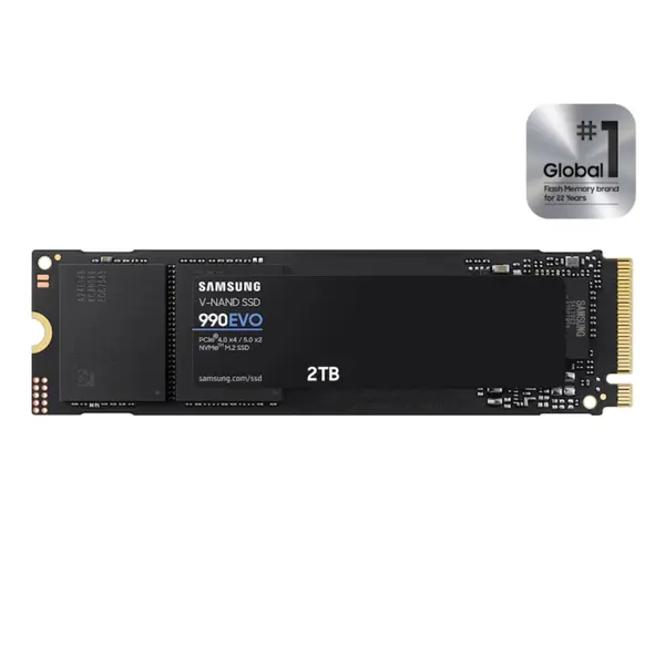 SAMSUNG SSD 2TB 990 EVO NVMe Internal SSD | PCIe Gen 4.0 x4 & Gen 5.0 x2, 5000 MB/s Read, 4200 MB/s Write, M.2 2280 Form Factor