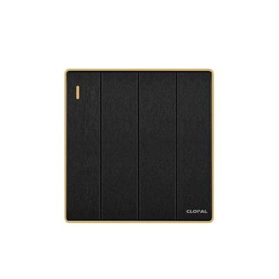 Black Switch Socket 4Gang