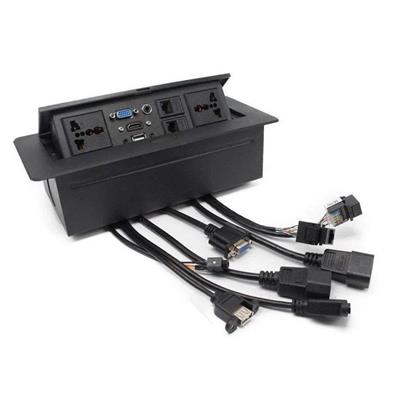 Technology Box, Table Socket Connectivity Hydraulic Pop Up Box with Wires.