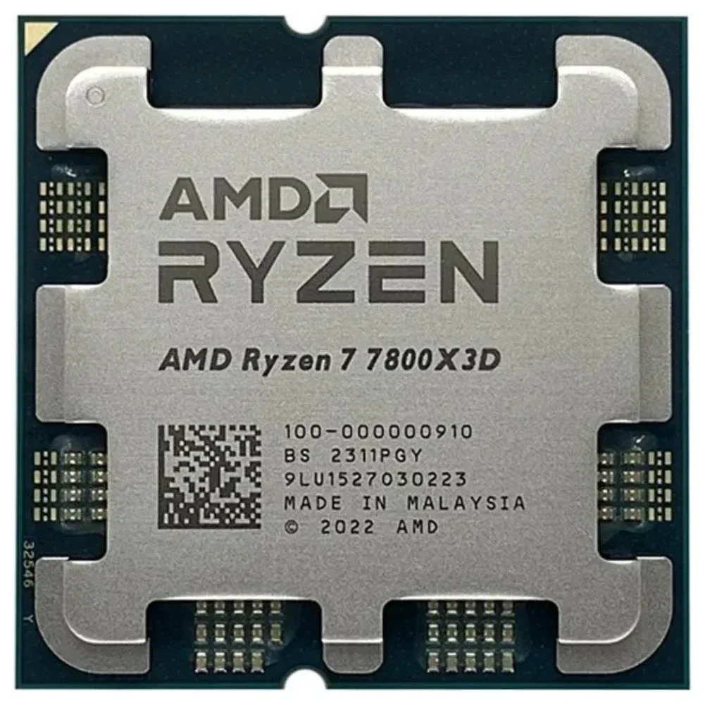AMD Ryzen 7 7800X3D Desktop Processor, AM5, 8-Core 16-Thread, Up To 5GHz Boost, 120W, Tray
