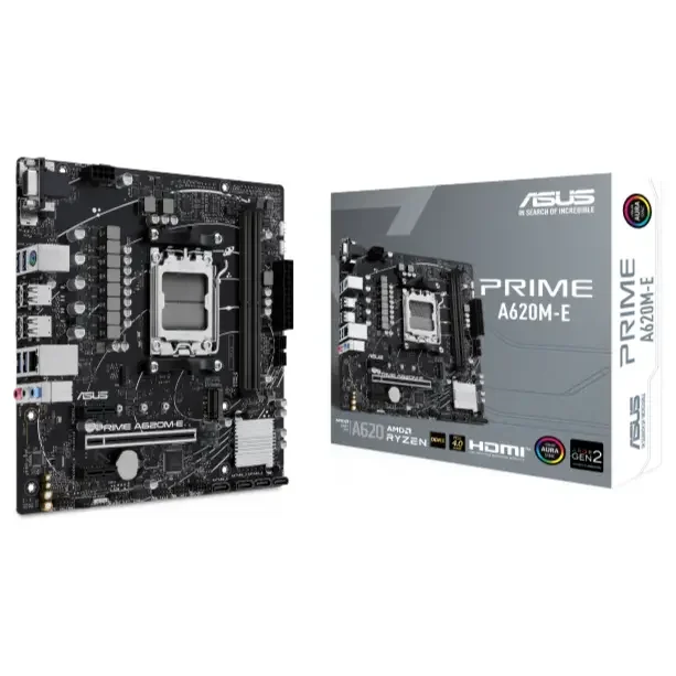 Asus PRIME A620M-E Motherboard Micro-ATX AM5, DDR5, PCIe4.0, M.2, HDMI, DisplayPort, VGA
