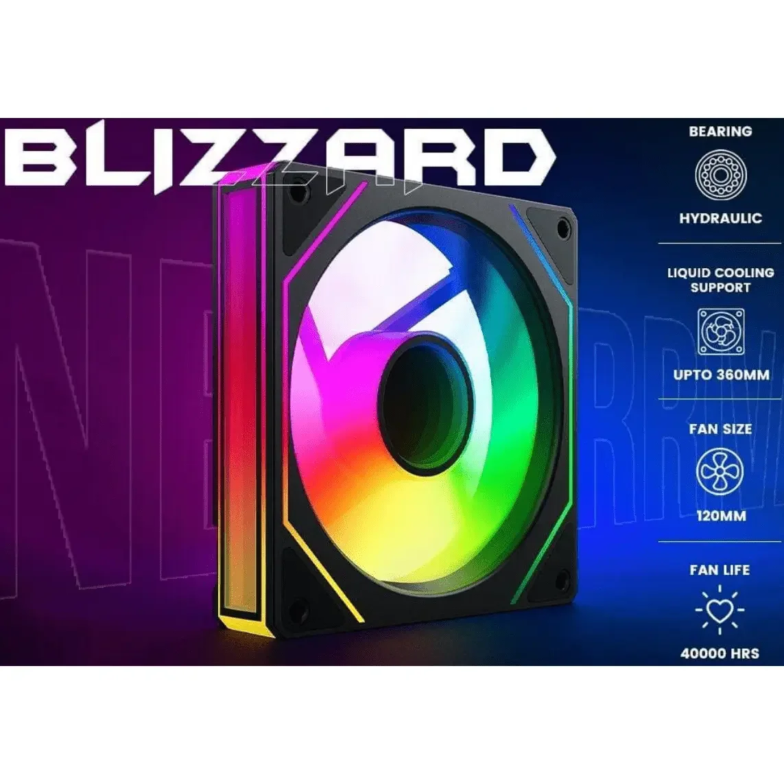 Thunder Blizzard Infinity Mirror F-RGB 120mm Case Fan - Black