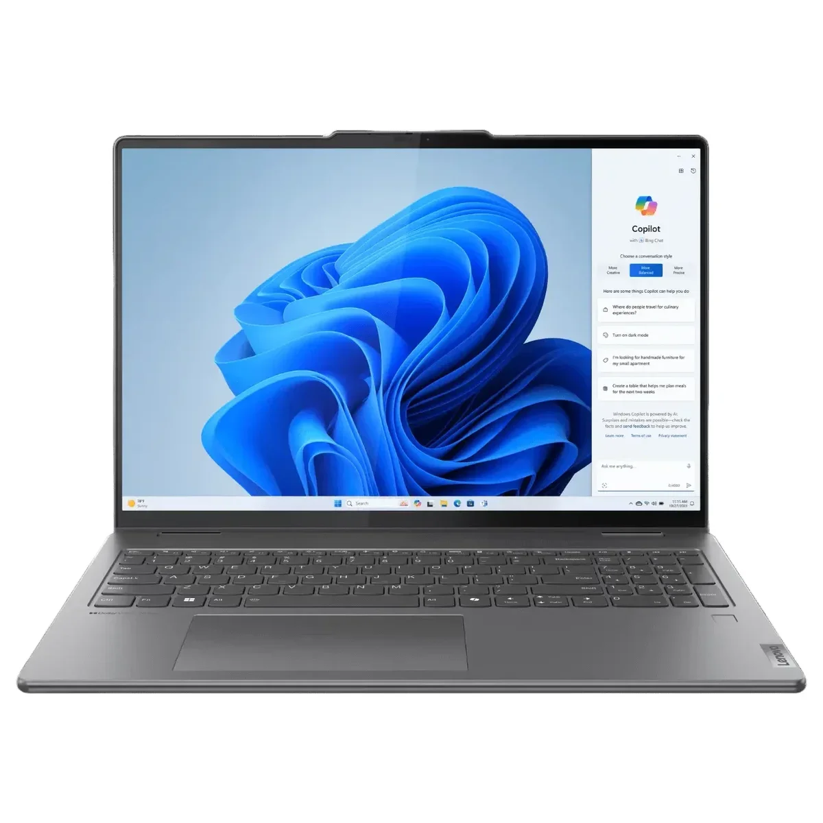 Lenovo Yoga 7 2-in-1 16IML9 Laptop - Intel® Core™ Ultra 7 155U 16GB LPDDR5x 1TB SSD Backlit KB Windows 11 Fingerprint Reader 16" WUXGA Touchscreen Display - 83DL0002US - Storm Grey