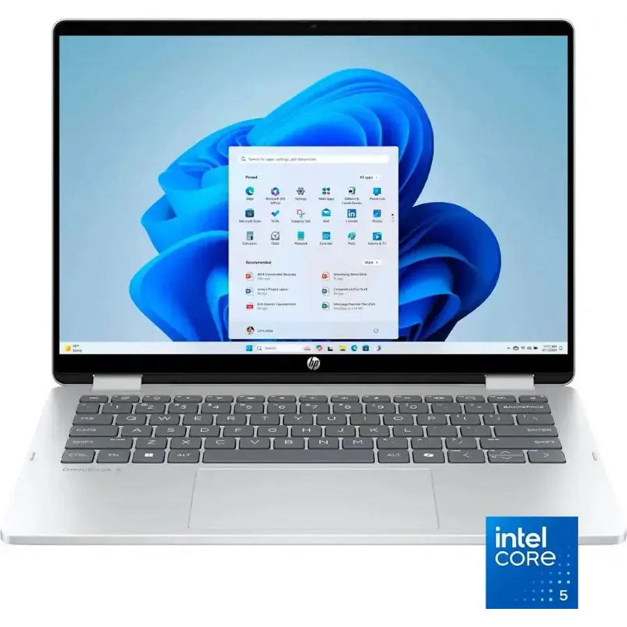 HP OmniBook 5 Flip Laptop 14-FP0013DX - Intel Core 5 120U 8GB 512GB Backlit KB Windows 11 14" 2K Touchscreen