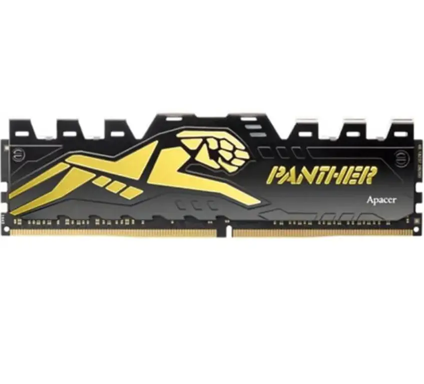 Apacer Panther 16GB DDR4 3200MHz CL16 Gaming RAM, Desktop Memory, Black-Gold Heat Spreader