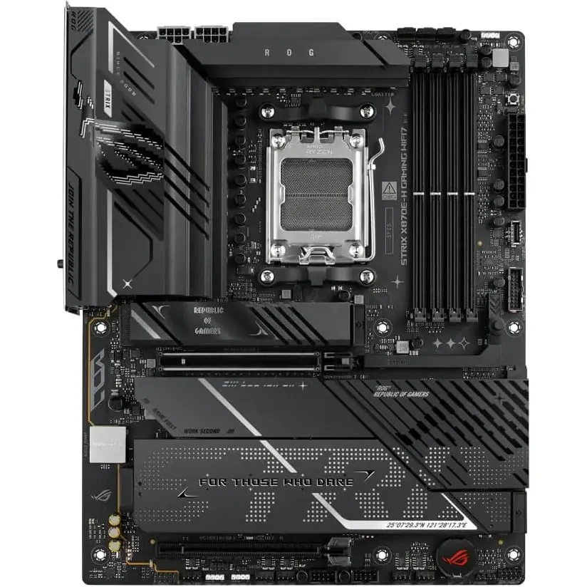 ASUS ROG Strix X870E-H Gaming WIFI7 AMD AM5 ATX Motherboard, 16+2+1 80A Power Stages, DDR5 AEMP, 4x M.2, PCIe5.0, Dual USB4, USB10Gbps Type-C, Q-Release