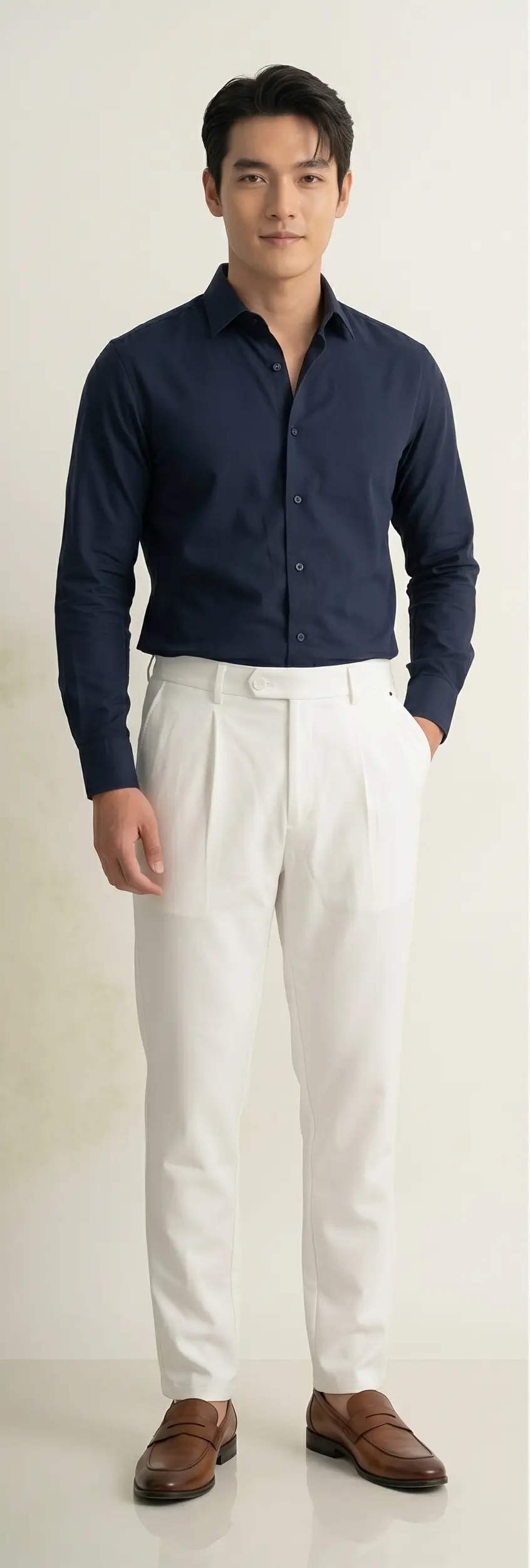 Casual Pleated Trouser - Angle 3