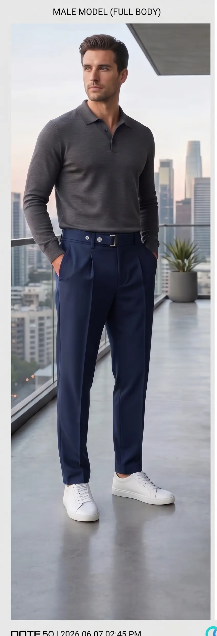 Casual Pleated Trouser - Angle 4
