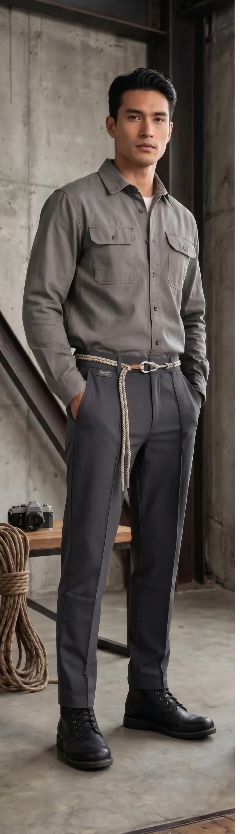 Rope-Waist Pleated Trouser - Angle 4
