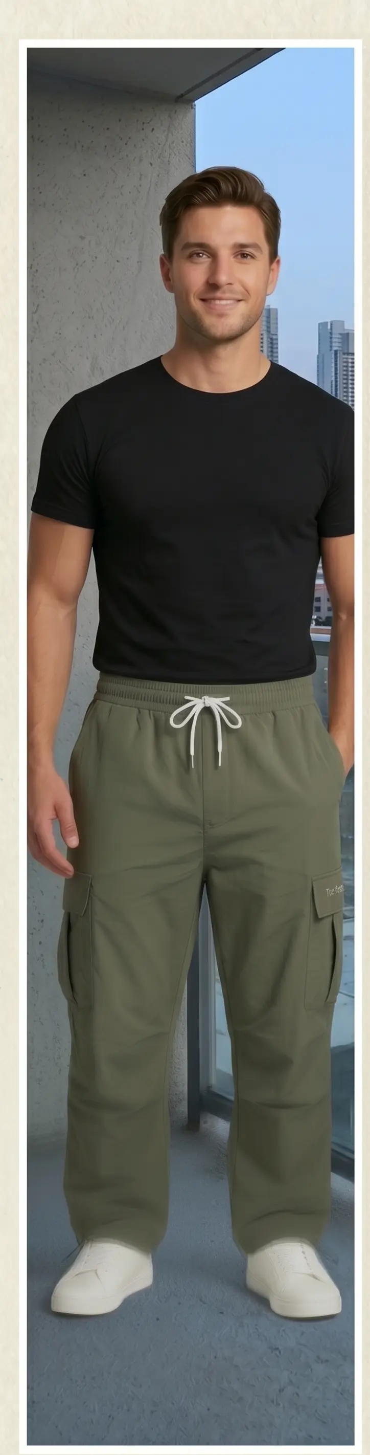 Cargo Pant Four Pocket Olive Green - Angle 3
