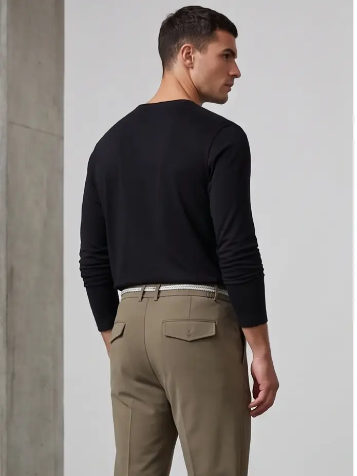 Rope-Waist Pleated Trouser alternate angle