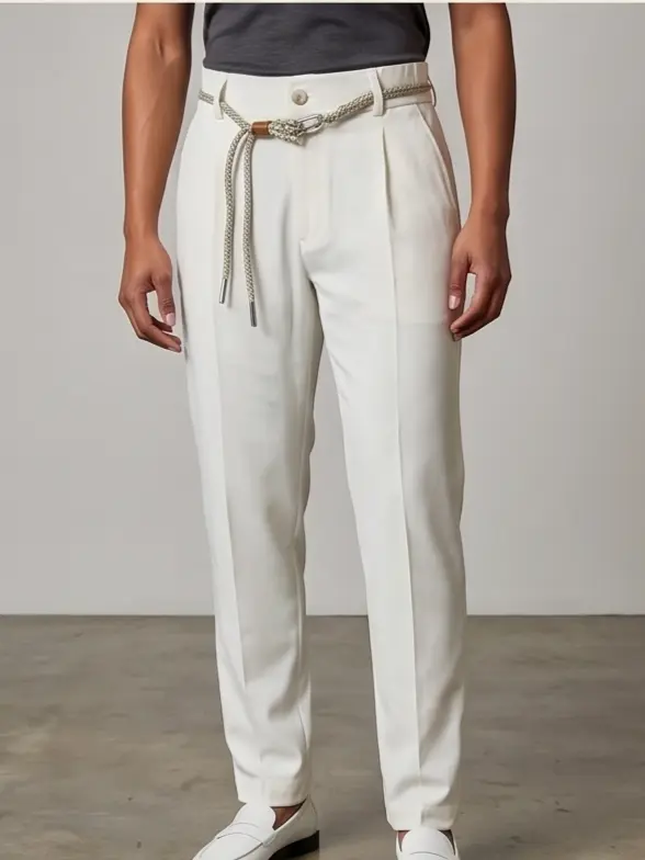 Rope-Waist Pleated Trouser - Angle 4
