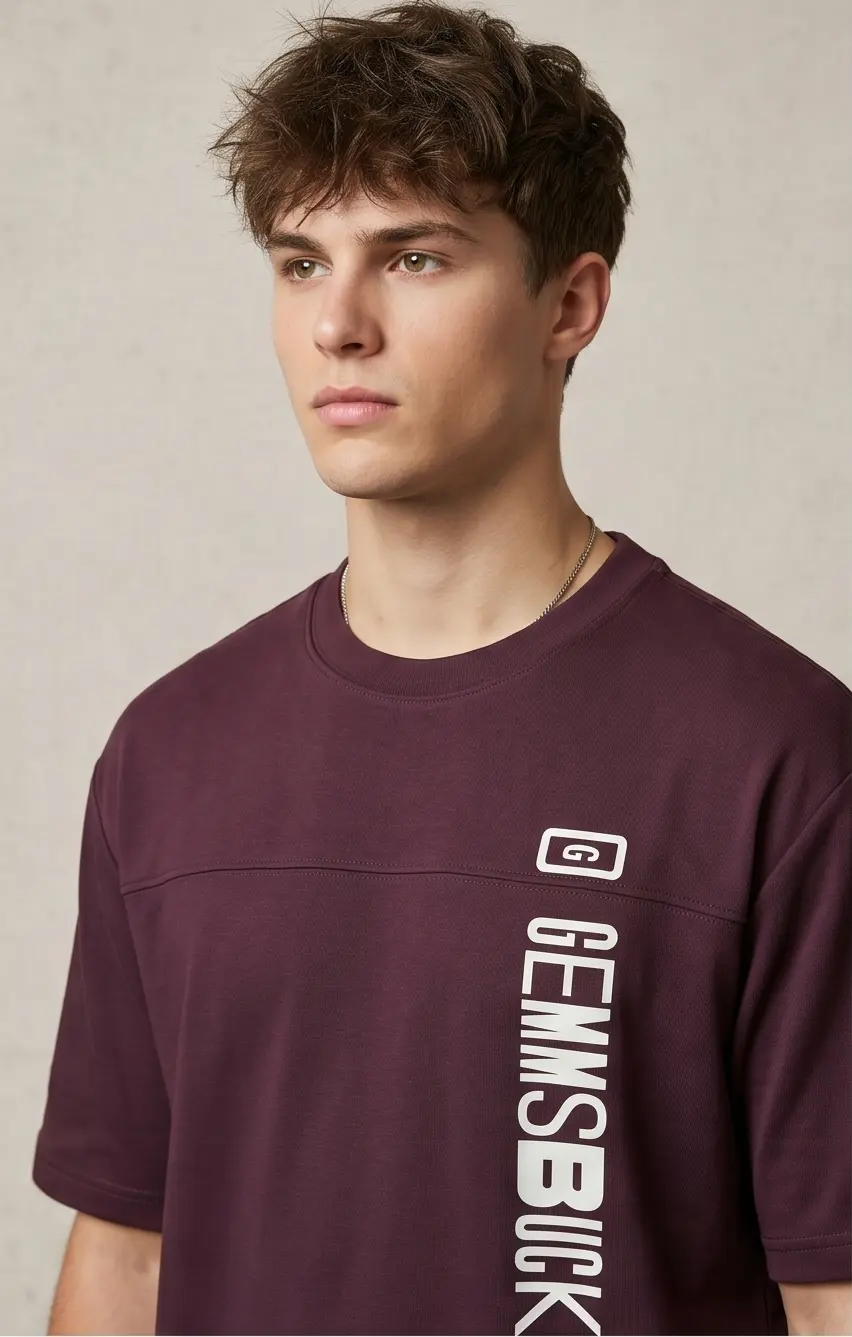 GEMSBUCK Vertical Paneled Tee (Plum Edition) - Angle 5