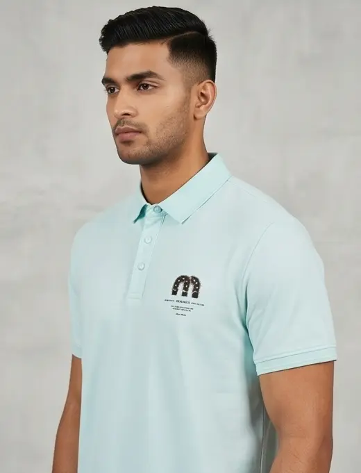 Arch Crest Polo (Sea Blue Edition) - Angle 3