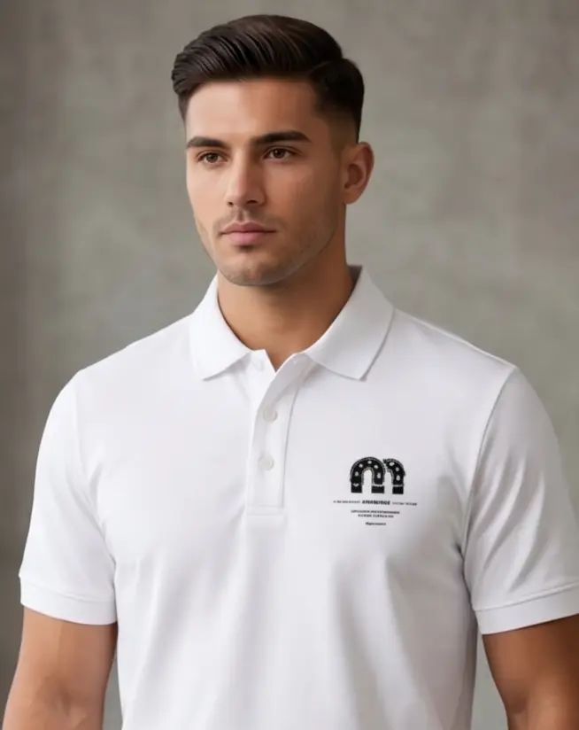 Arch Crest Polo (White) - Angle 3
