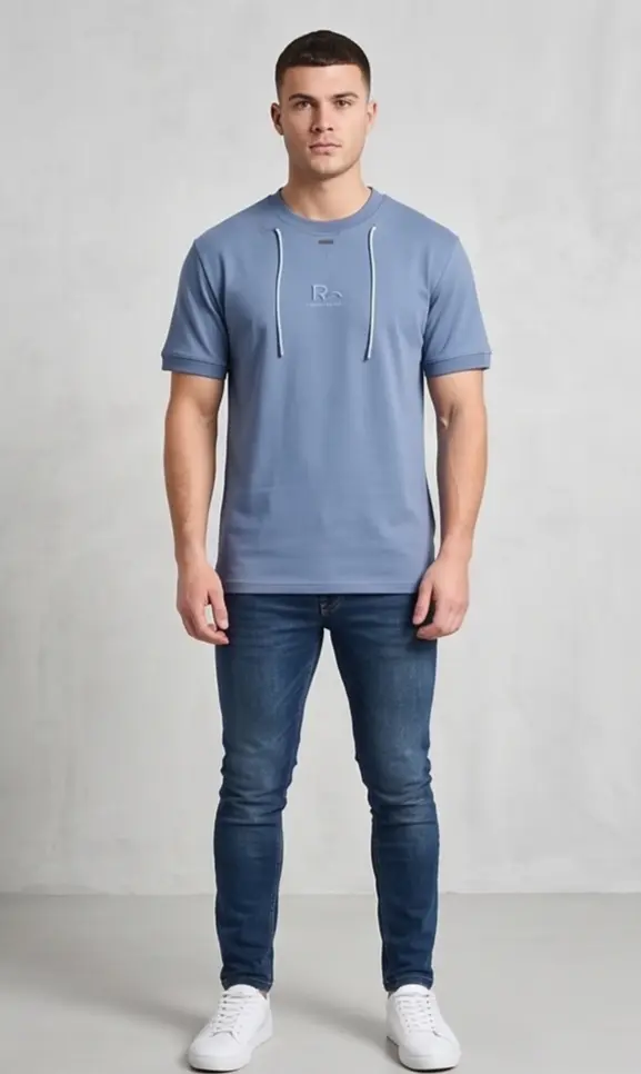 Anchor Drawcord Tee (Steel Blue) alternate angle