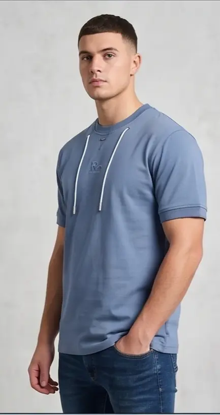 Anchor Drawcord Tee (Steel Blue)