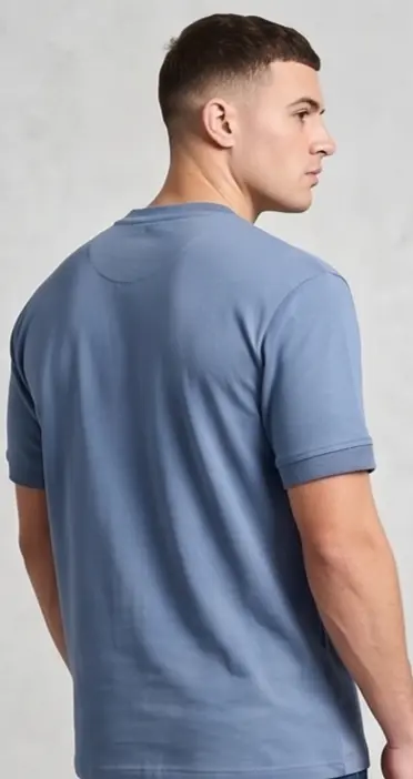 Anchor Drawcord Tee (Steel Blue) - Angle 5