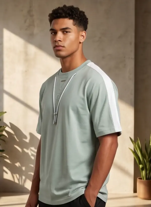 Anchor Drawcord Tee (Sage Edition) - Angle 7
