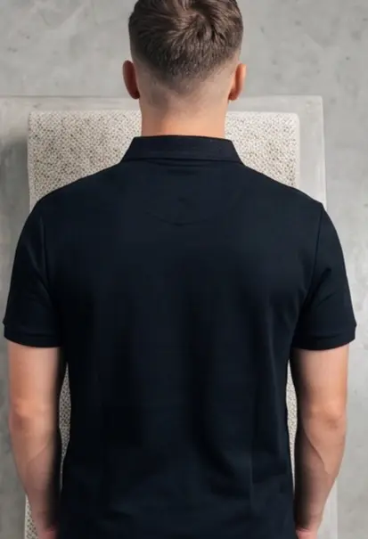 Studio Twin-Zip Polo (Stealth Black) alternate angle