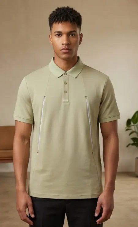 Studio Twin-Zip Polo (Sage Edition) alternate angle