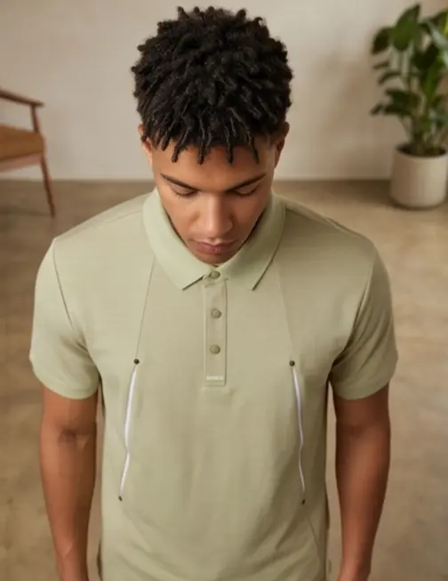Studio Twin-Zip Polo (Sage Edition) - Angle 5
