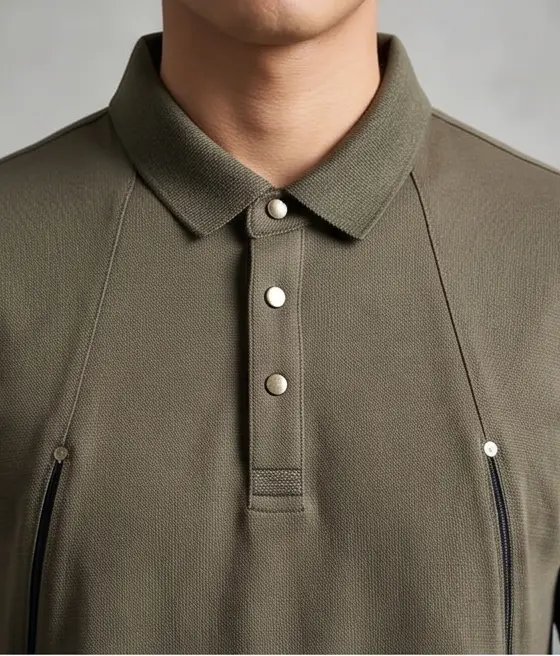 Studio Twin-Zip Polo (Olive Edition) alternate angle