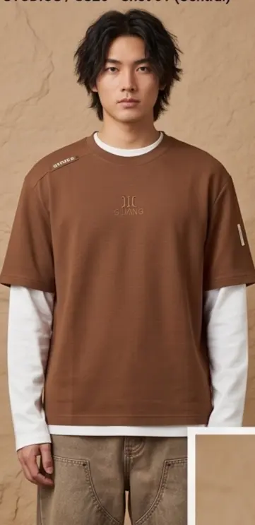 SOUANG Textured Layered Tee