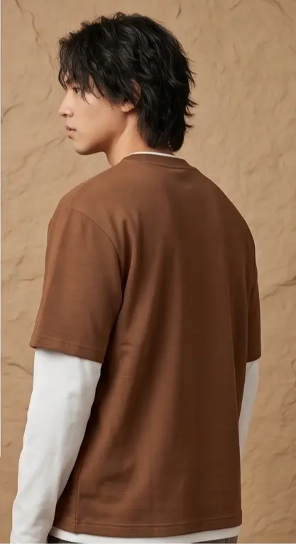 SOUANG Textured Layered Tee - Angle 4