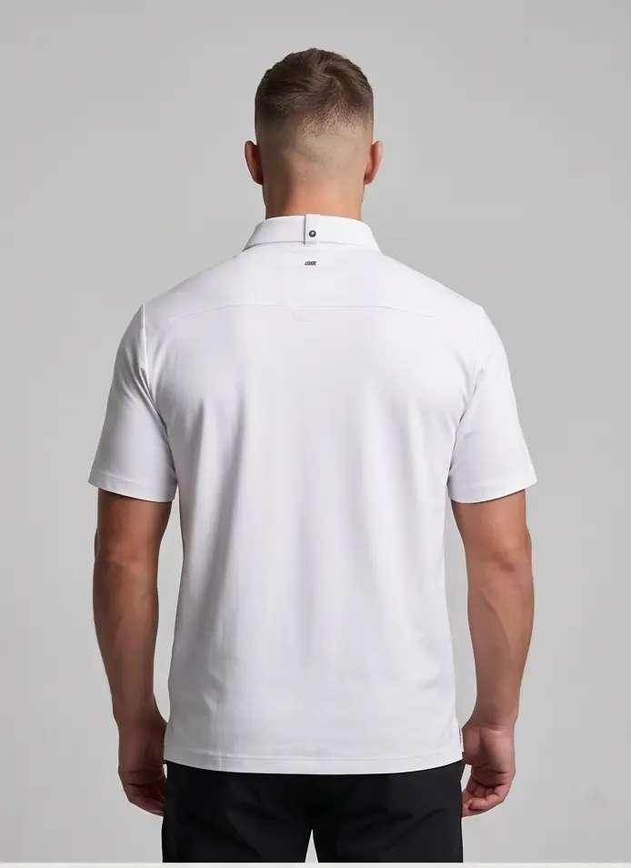 Studio Twin-Zip Polo (White) - Angle 4