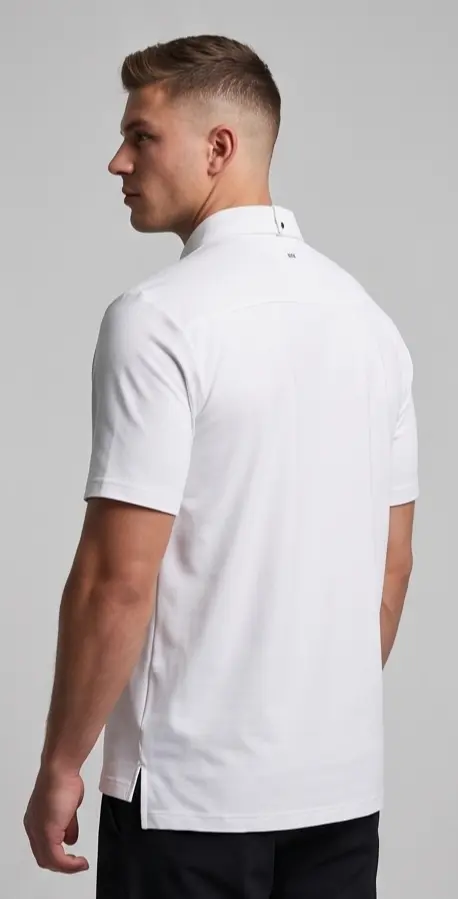 Studio Twin-Zip Polo (White) - Angle 7