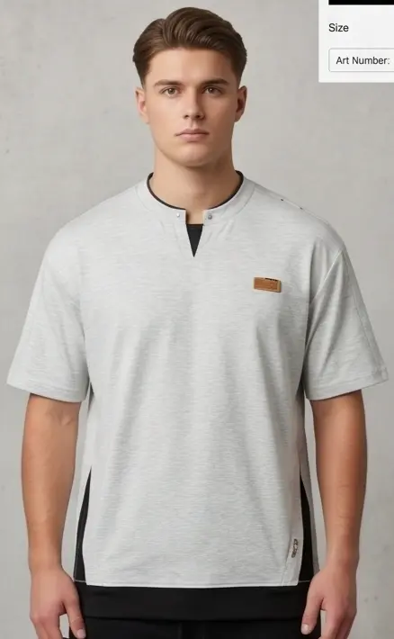 Elda Split-Neck Tee (Ash Grey)