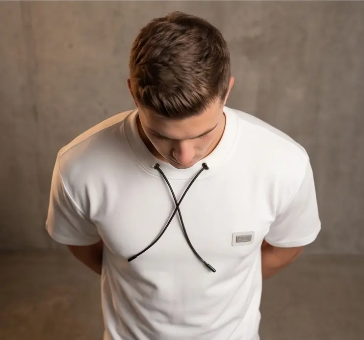 White Drawcord Tee - Angle 6