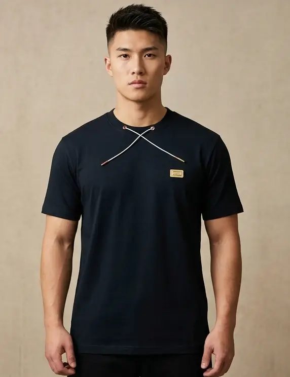 Navy Drawcord Tee