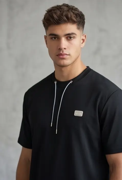 Stealth Black Drawcord Tee