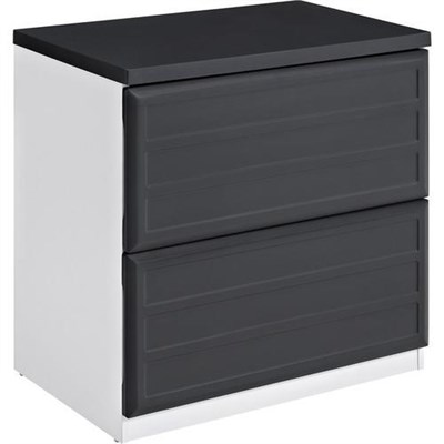 Pursuit Lateral File Cabinet, White and Gray Finish