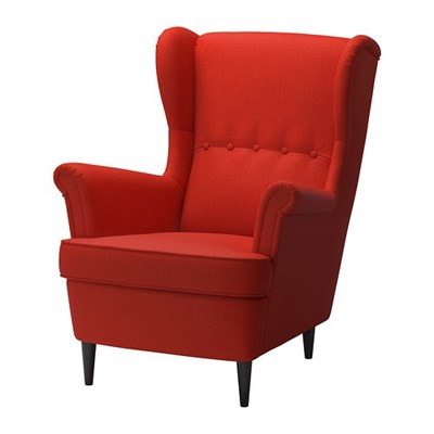 STRANDMON Wing chair, Skiftebo orange