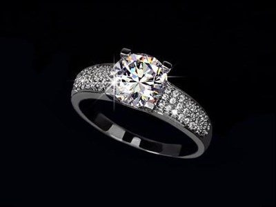 White Gold plated 2ct Round Cut Cubic Zirconia