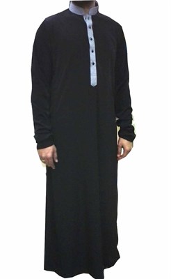 Black Saudi Style Designer Thobe
