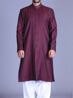 VIP Kurta with White Shalwar Suit (Made on Order)