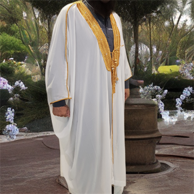 Royal Bisht (Arabic Embroidered Gown) - offwhite