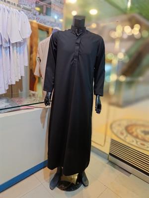 Saudi Style Plain Black Thobe