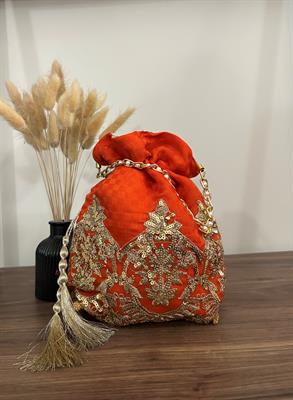 Orange Formal Potli bag